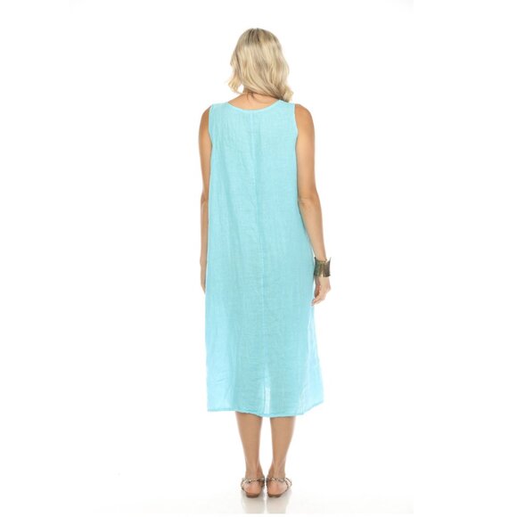 Ocean Blue Pocket Dress with Zipper Detail - Picture 5 of 6